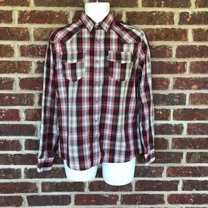 Men’s Levi’s Plaid Western Snap Button Shirt Small